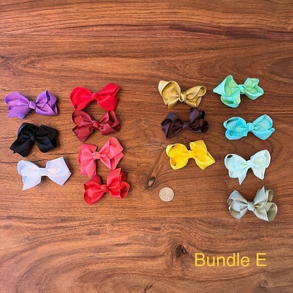 Grosgrain Ribbon Bow x14 Assorted Colors Bundle E - Picture 1 of 8